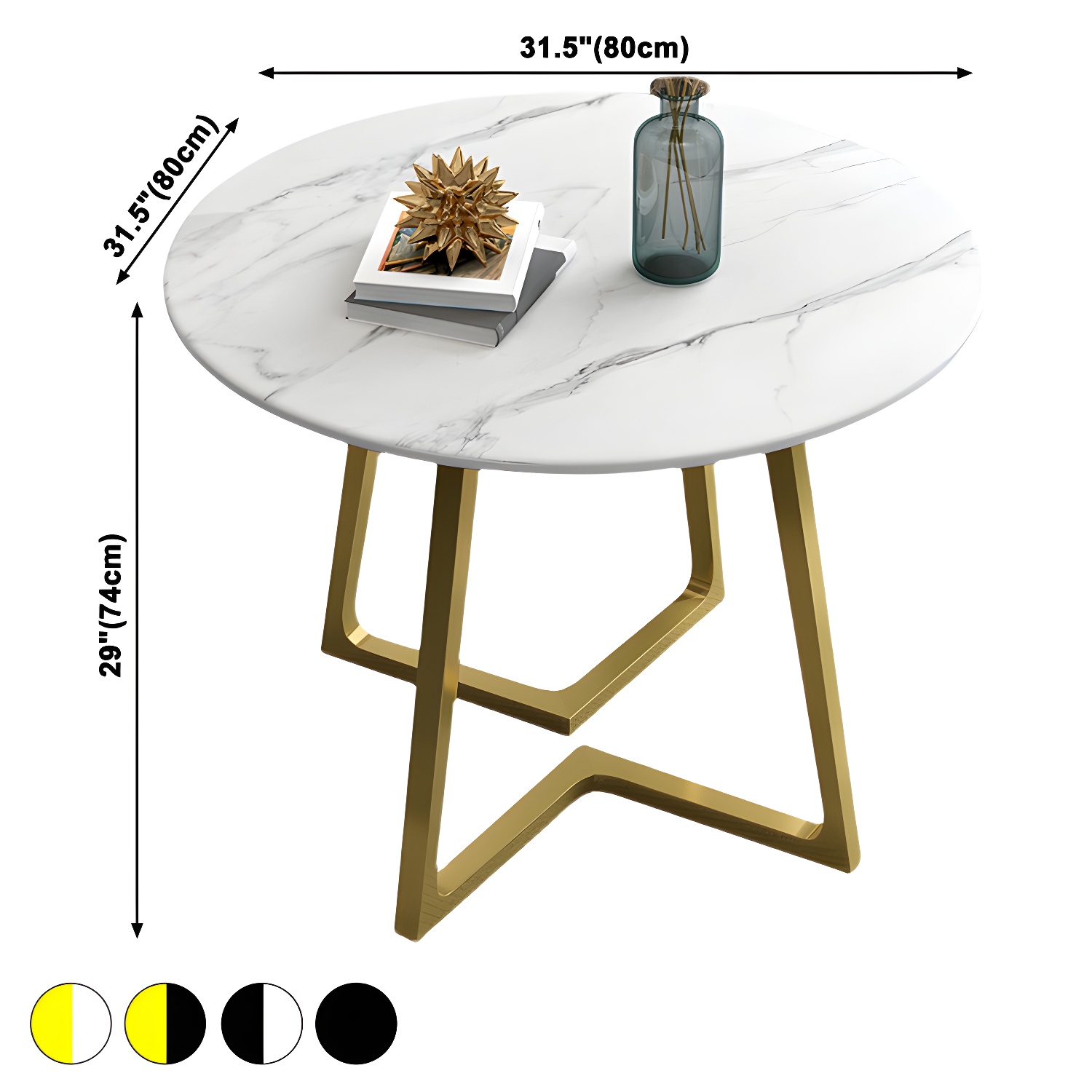 Contemporary Round Dining Table Sintered Stone Dining Table for Dining Room - image 10