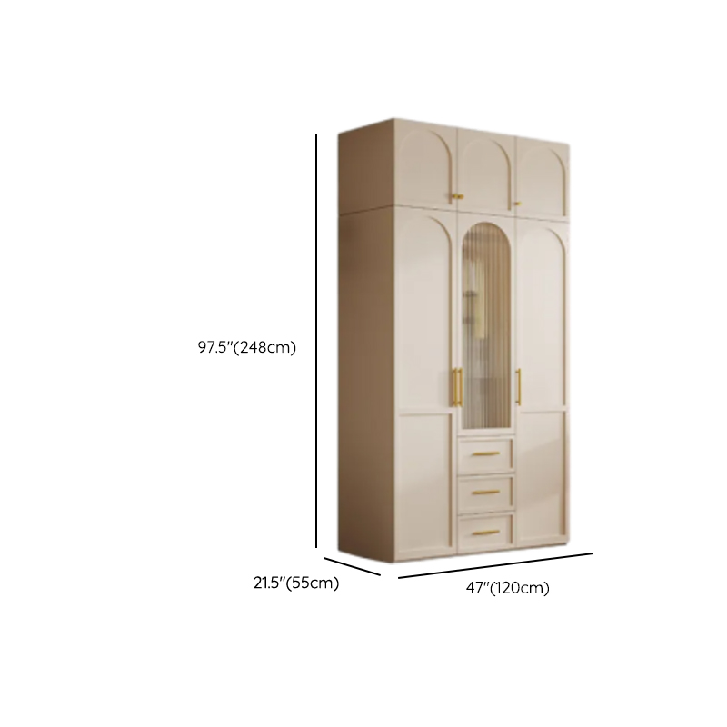 Simplistic White Detached Almirah with 3 Drawers, Interior Shelves, and Hinged Door - image 23