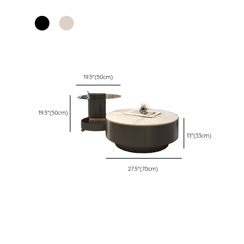 Rounded Coffee Table with 2 Drawers for Indoor Use in a Modern Style - image 13