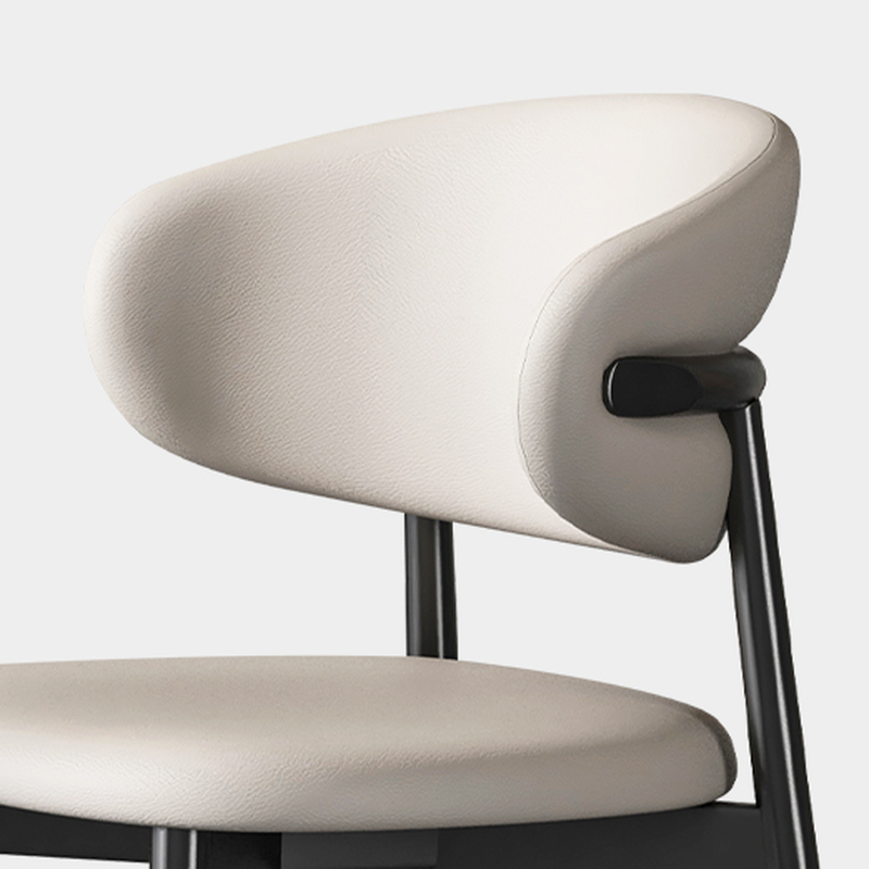 Simplistic Dinette Upholstered Armless Chair with Steel Legs, Low Back, and Foot Pads - image 10
