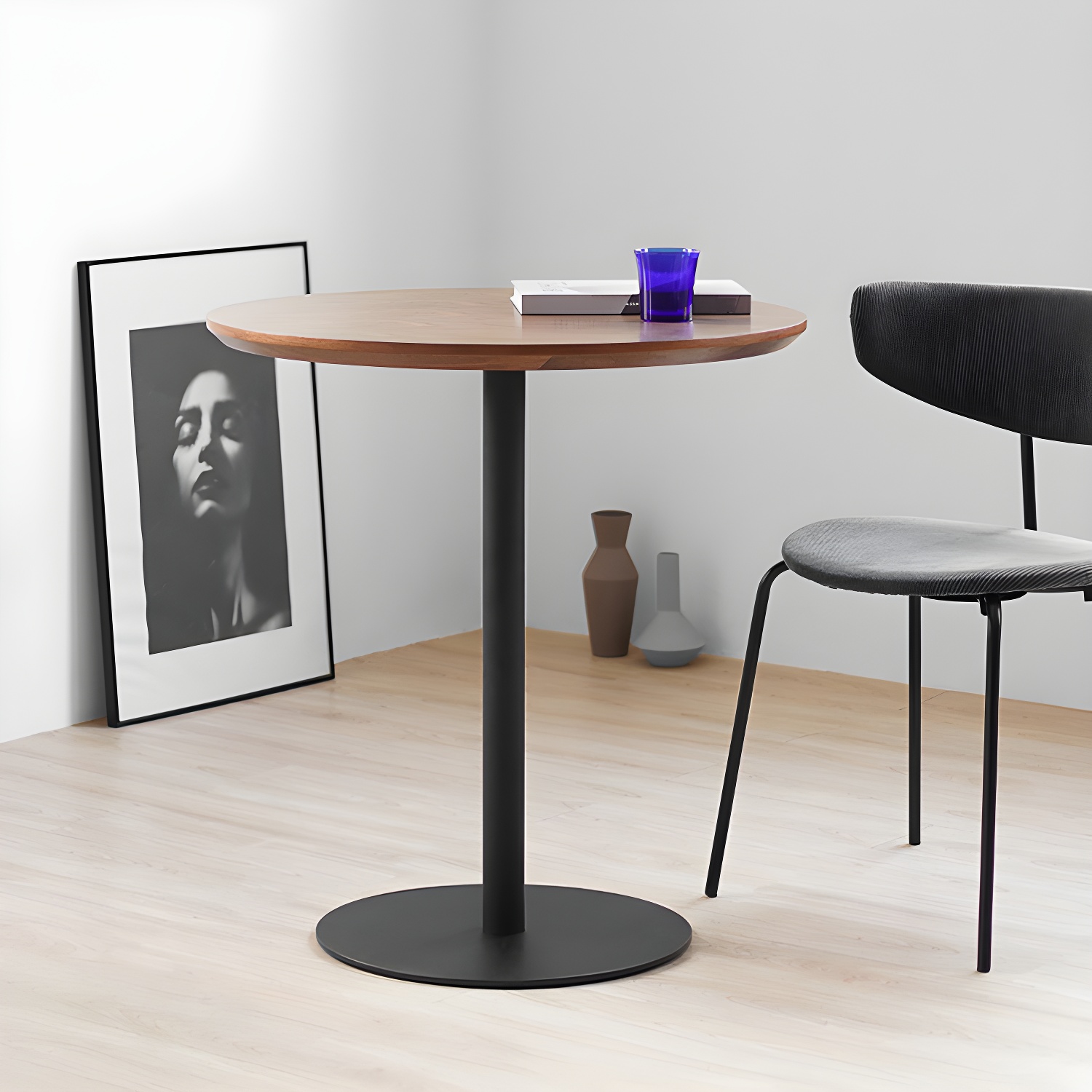 Round Tulip Base Casual Dining Table Four-Color Fixed Table with Solid Wood - image 10