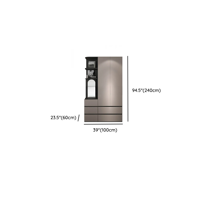 Sand Minimalist Laminate Cabinet Armoire with Soft Close Drawer, Soft Close Door, Interior Shelves, and Clothing Rod - image 22