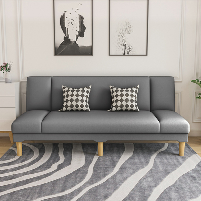 Scandinavian Armless Sleeper Sofa, Light Wood, Foam Filling, Includes Pillows - image 15