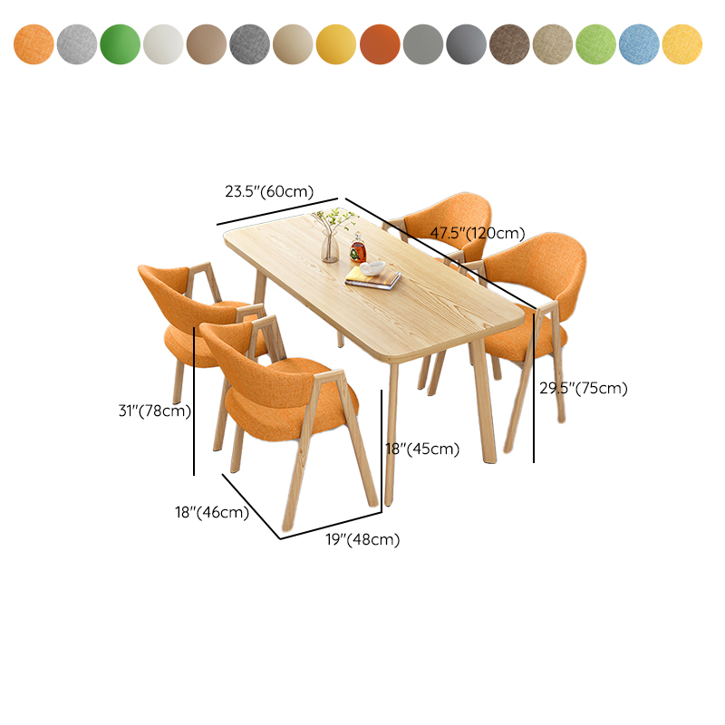 Casual Dining Table Set with Natural Wood Finish, Reclaimed Wood Top, and Seating for 4 Chairs - image 19