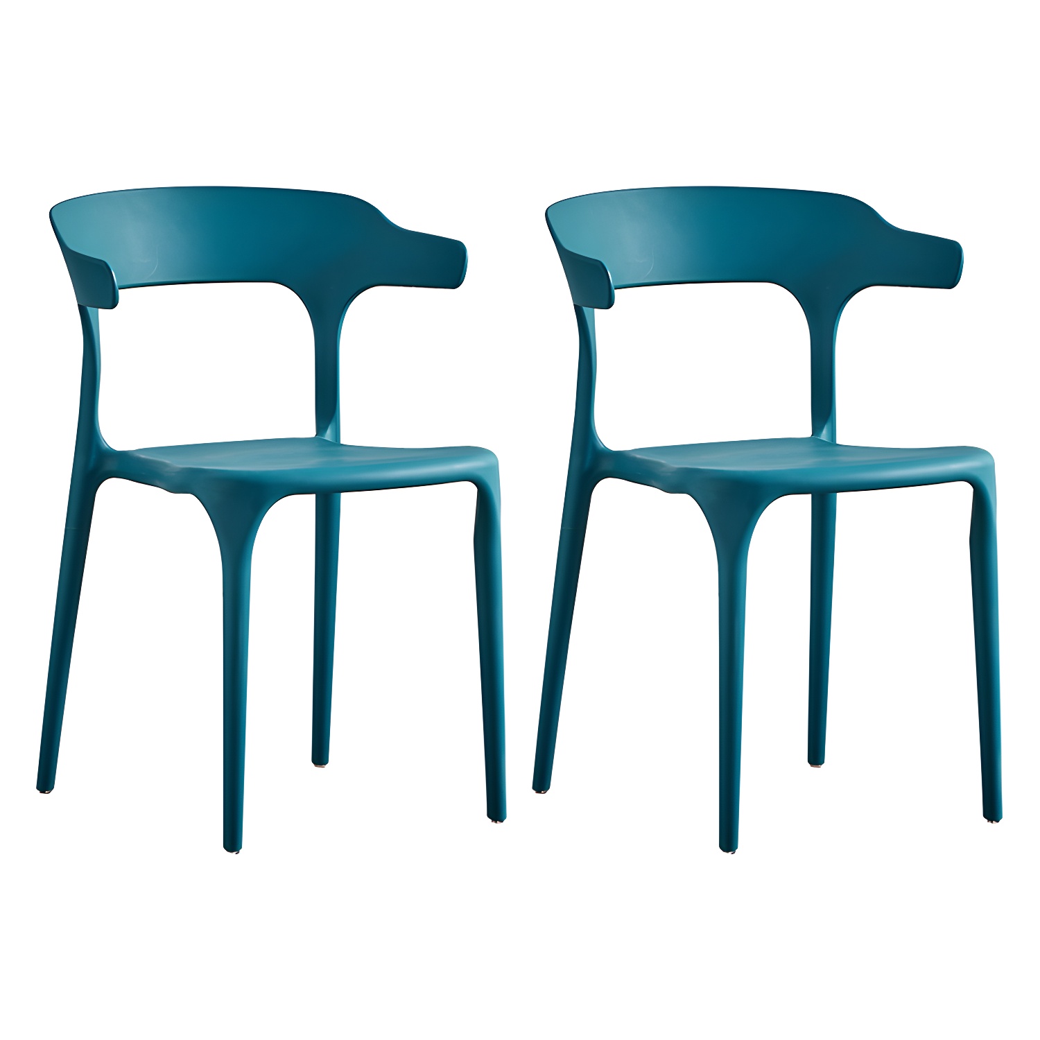 Home Modern Side Chair Stackable Open Back Plastic Dining Room Chair Set