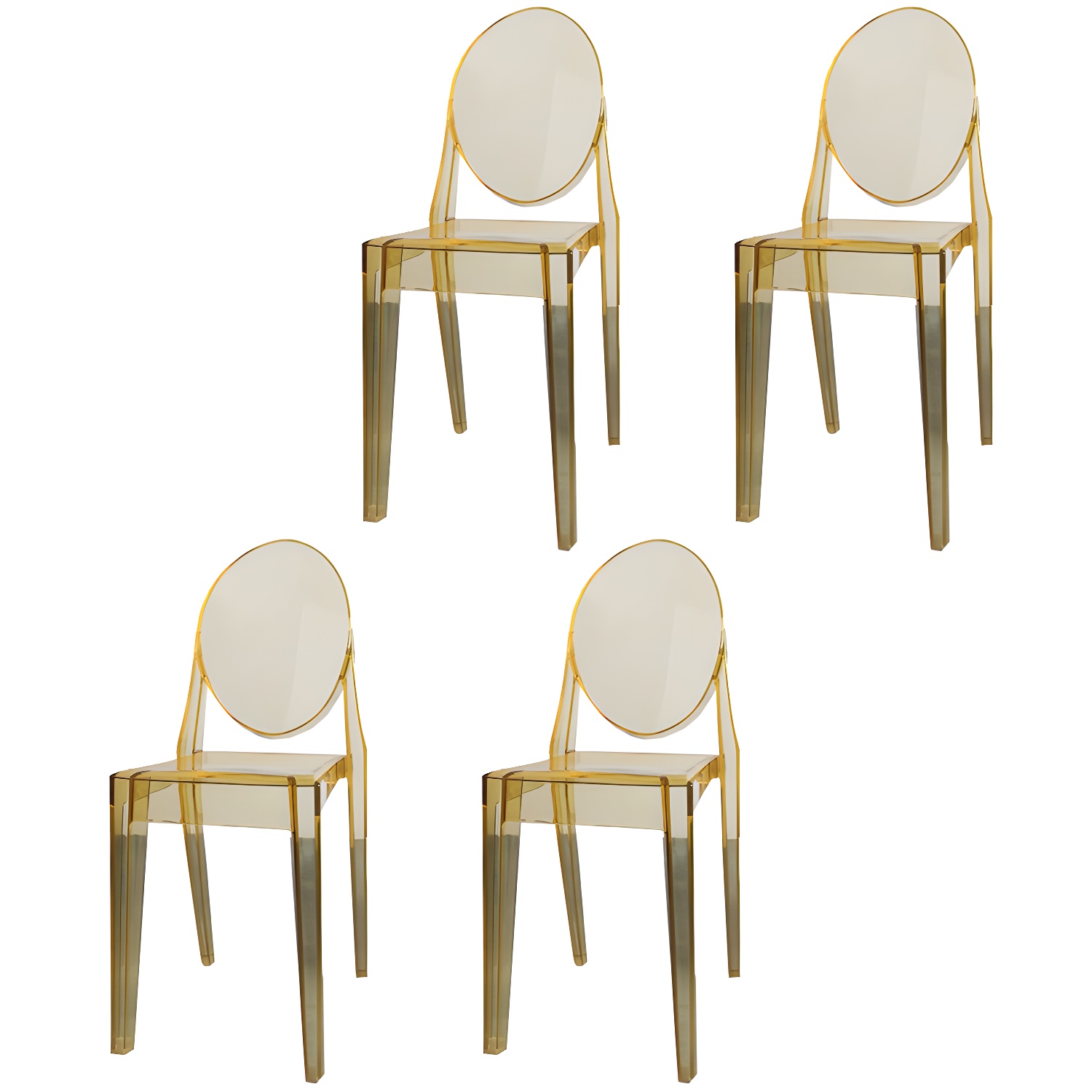 Scandinavian Winehouse Plastic Side Chair Transparent Open Dining Chair (Set of 4) - image 17