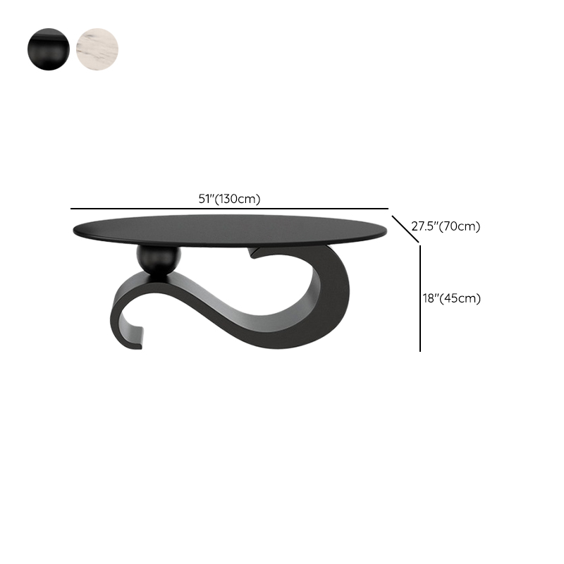 Minimalist Elliptical Rock Nesting Accent Table with Abstract Base - image 11