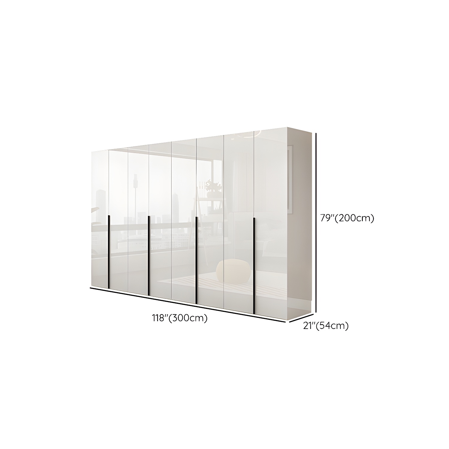 Hinged Wardrobe Armoire with Shelves White Wardrobe Closet for Home - image 18