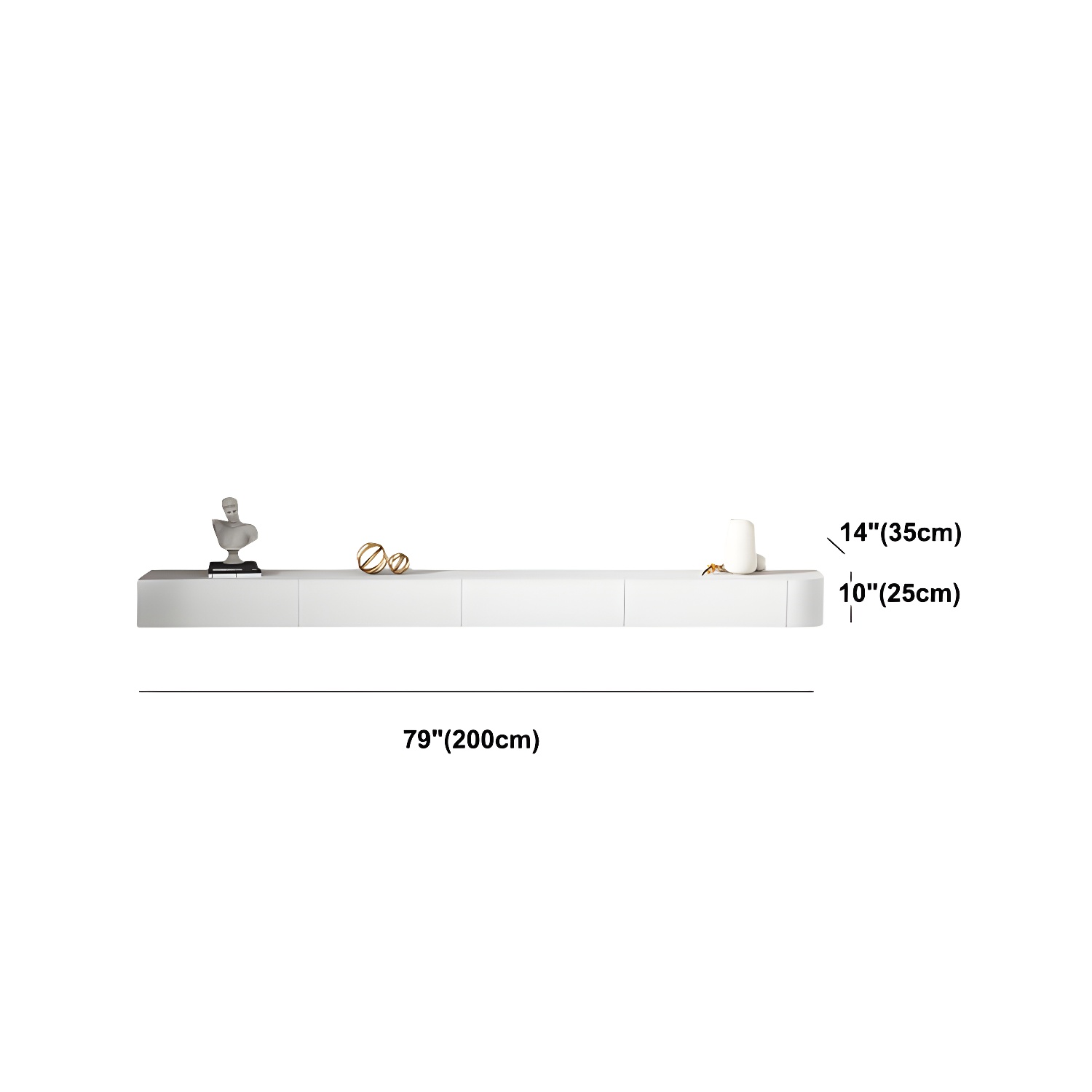 Floating Mount TV Stand Modern TV Stand Console with Drawers - image 11