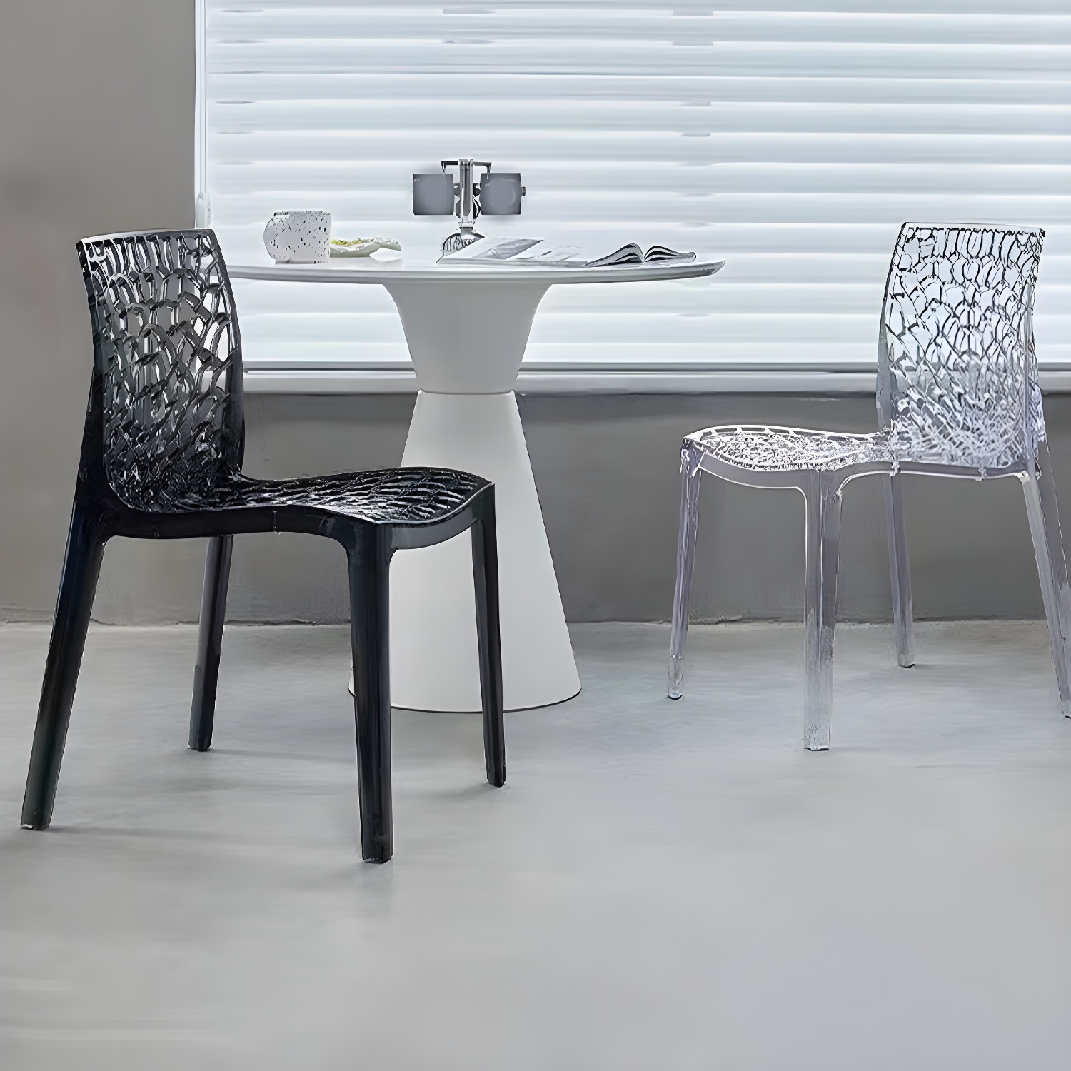 Scandinavian Style Plastic Side Chair with Armless Design Suitable for Kitchen & Dining - image 9
