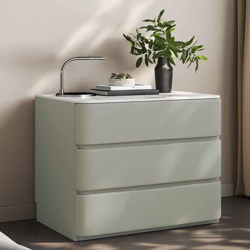 Art Deco Nightstand With Drawer Organization with 3 Drawers - image 4
