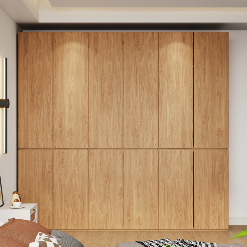 Acorn Minimalist Wooden Independent Wardrobe Closet with Soft Close Door, Interior Shelves, and Articulated Mechanism