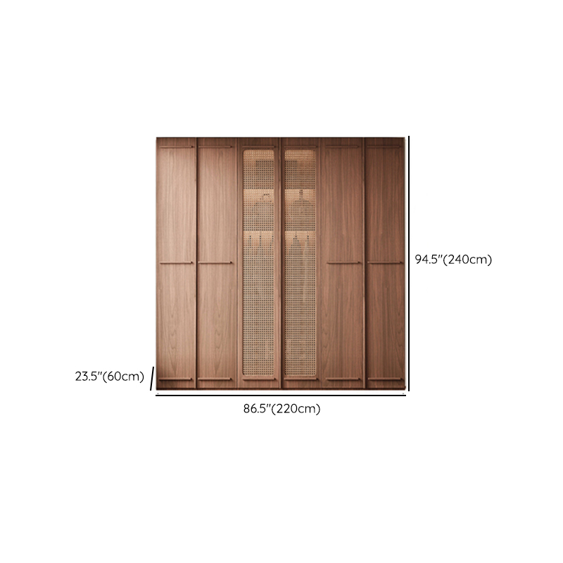 Simplistic Wood Color Timber Wardrobe Closet with Soft Close Door, Interior Shelves, and Hanging Rod - image 16
