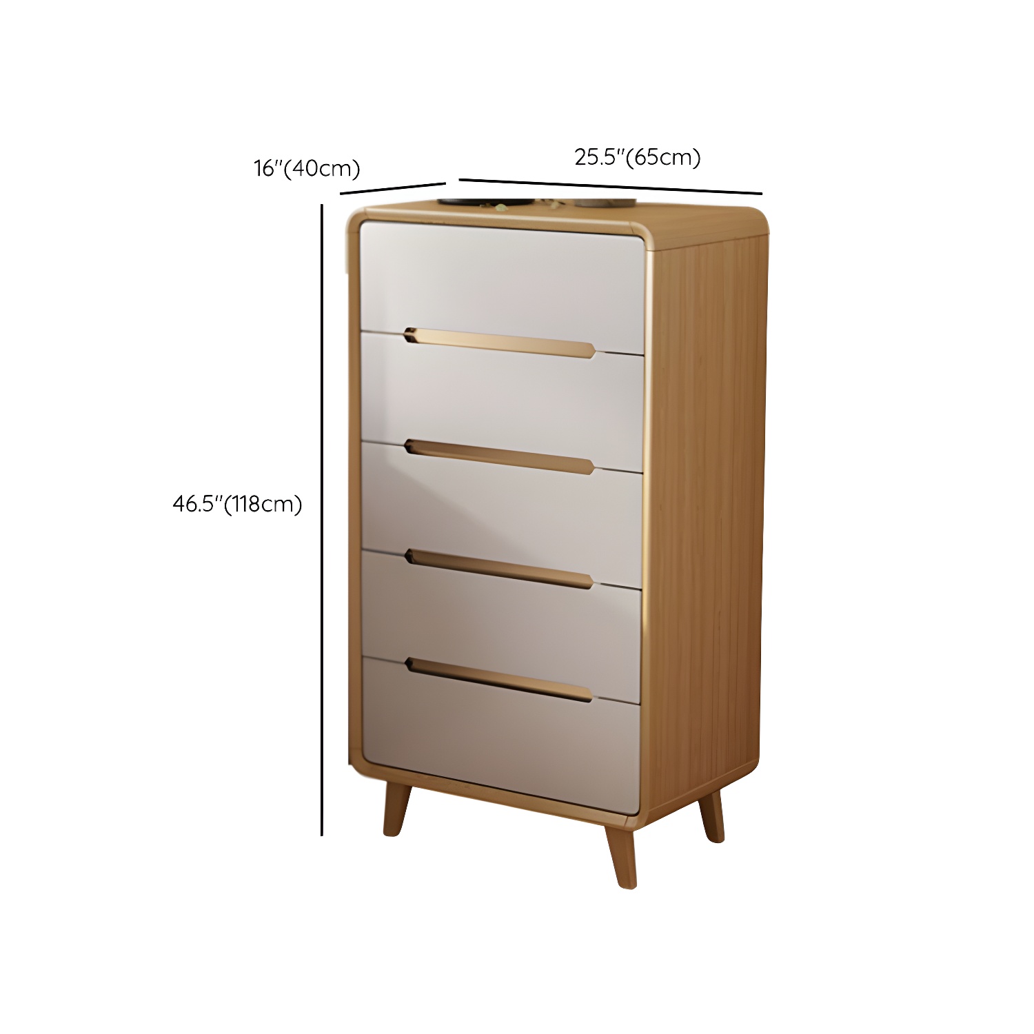 Modern Solid Wood Dresser with Narrow Profile and Drawers in Natural Finish - image 30