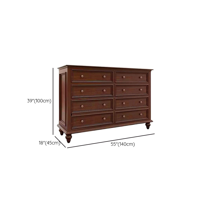 Cocoa Casual Ash Wood Double Dresser/Lingerie Chest with 9/8/6 Drawers, Horizontal/Vertical - image 11