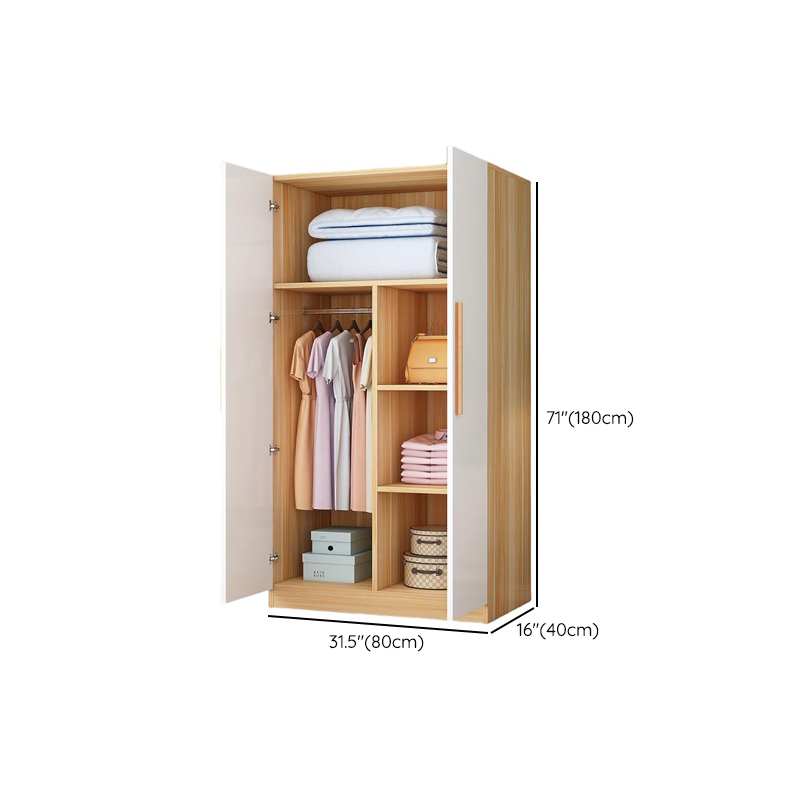 Minimalist Manufactured Wood Independent Wardrobe Closet with Soft Close Door, Interior Shelves, and Clothing Rod - image 9