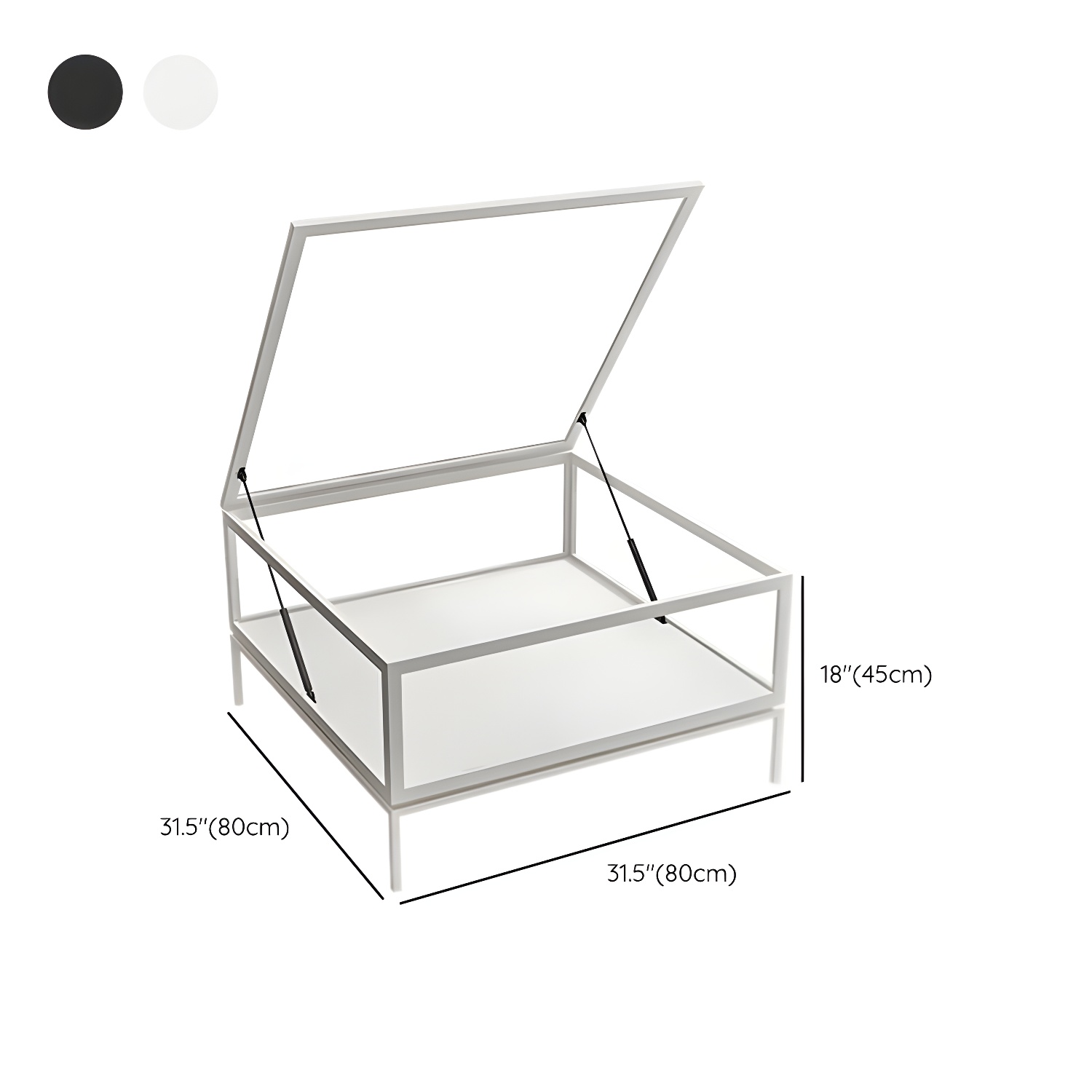 Rectangle Glass Top Coffee Cocktail Table Tranparent Contemporary with Metal Base - image 14
