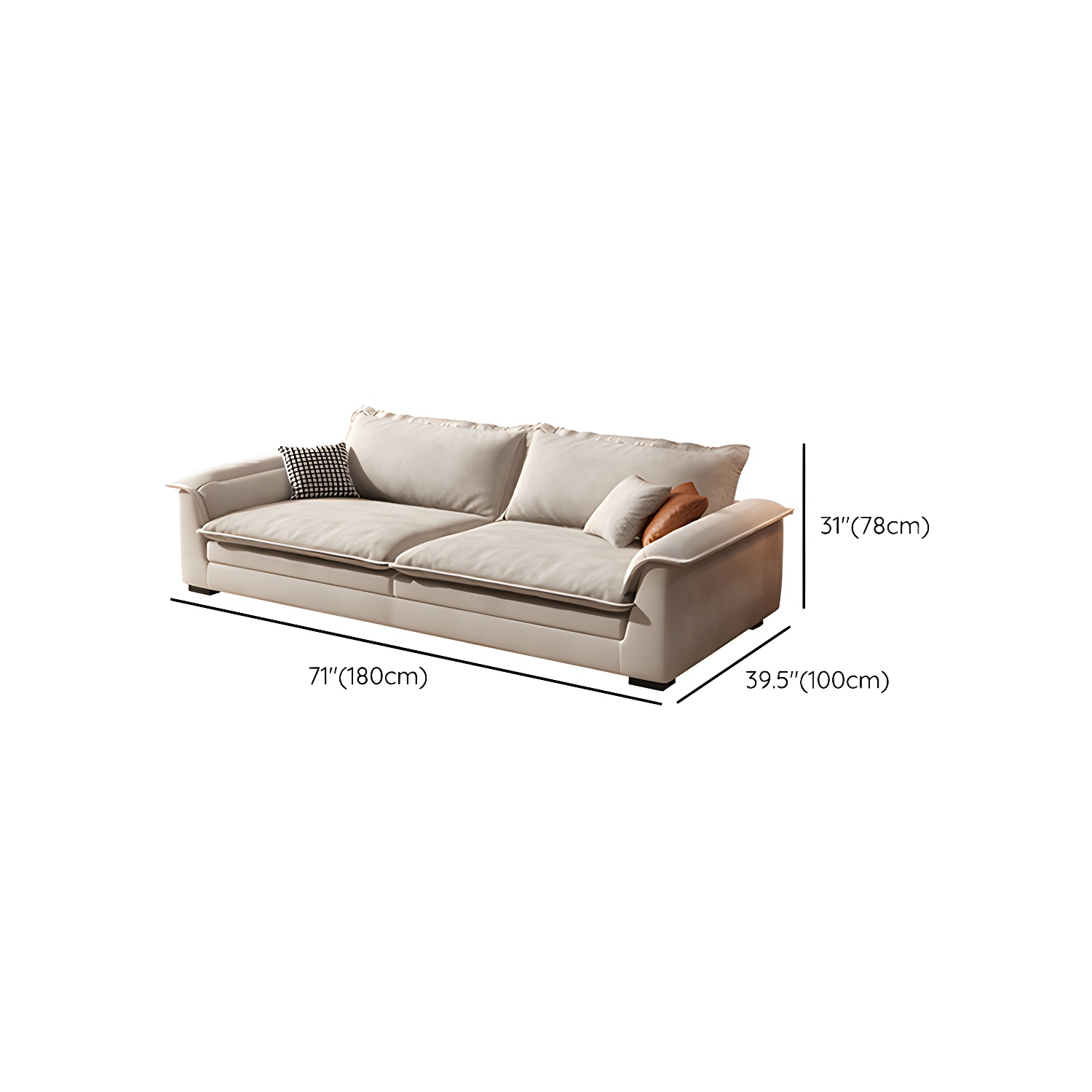 Contemporary Style Wood Frame Pillow Top Arm Sofa For Living Room - image 10