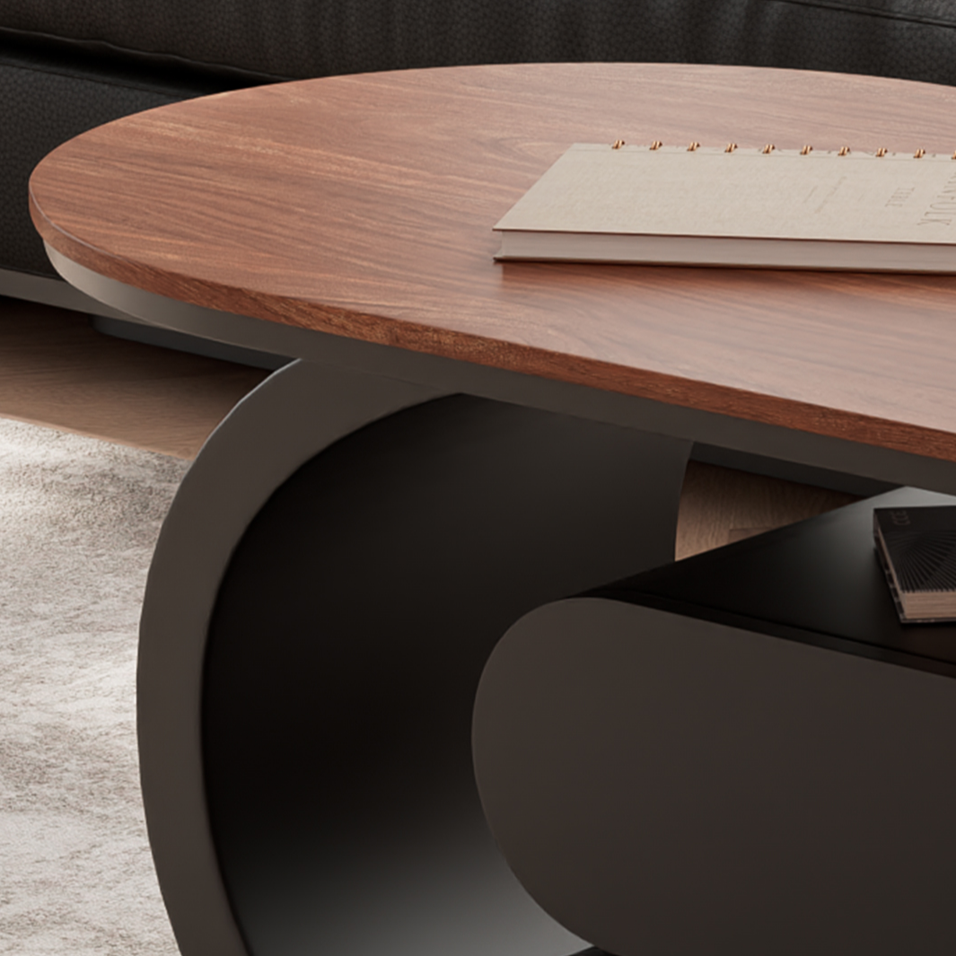 Simplistic Oblong Side Table with Wheel Base, Swivel Wheels, and Drawers - image 8