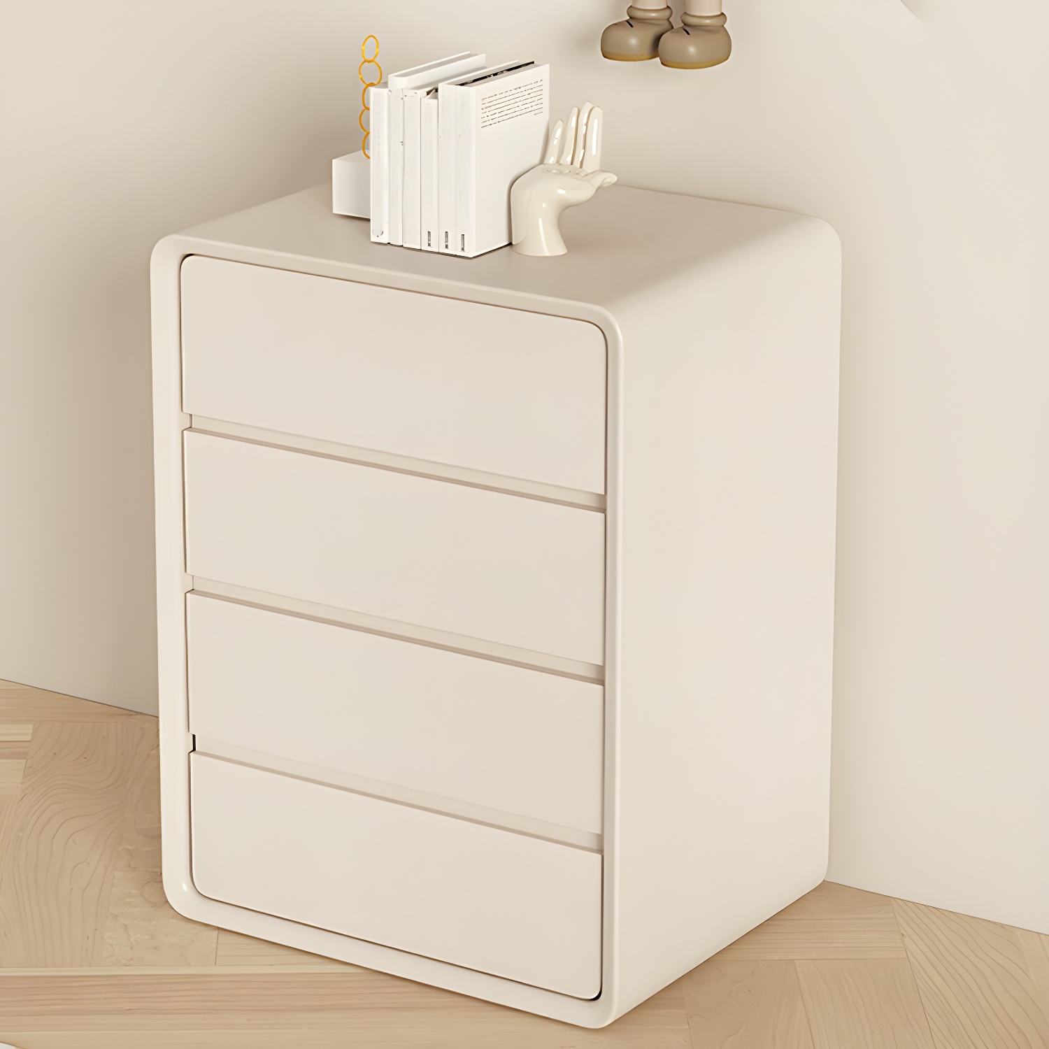 Narrow Modern White Wood Dresser with Soft Close Drawers for Living Room - image 4
