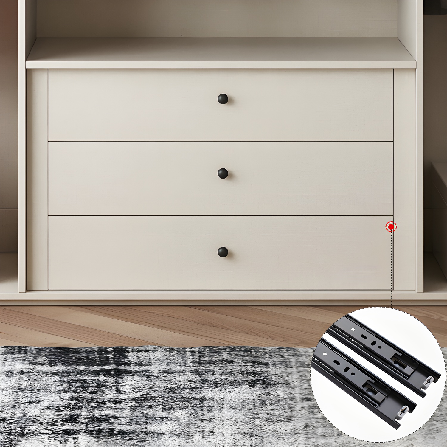 Modern White Wood Armoire with Drawers, Clothing Rod, and Shelves - image 8