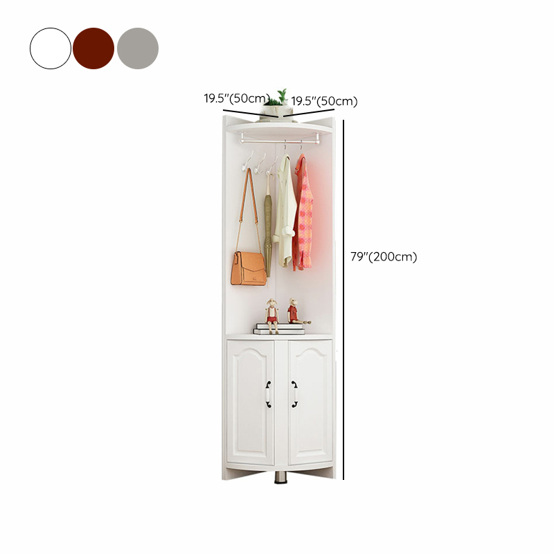 Scandinavian Wood Corner Accent Cabinet with 1 Cabinet and Opening Shelves for Room - image 16
