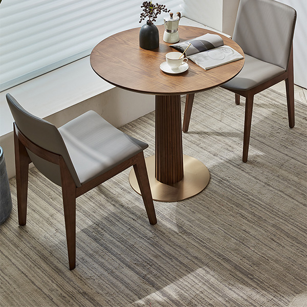 Traditional Brown Wood Dining Table with Wooden Top and Oak Pedestal Base - image 3