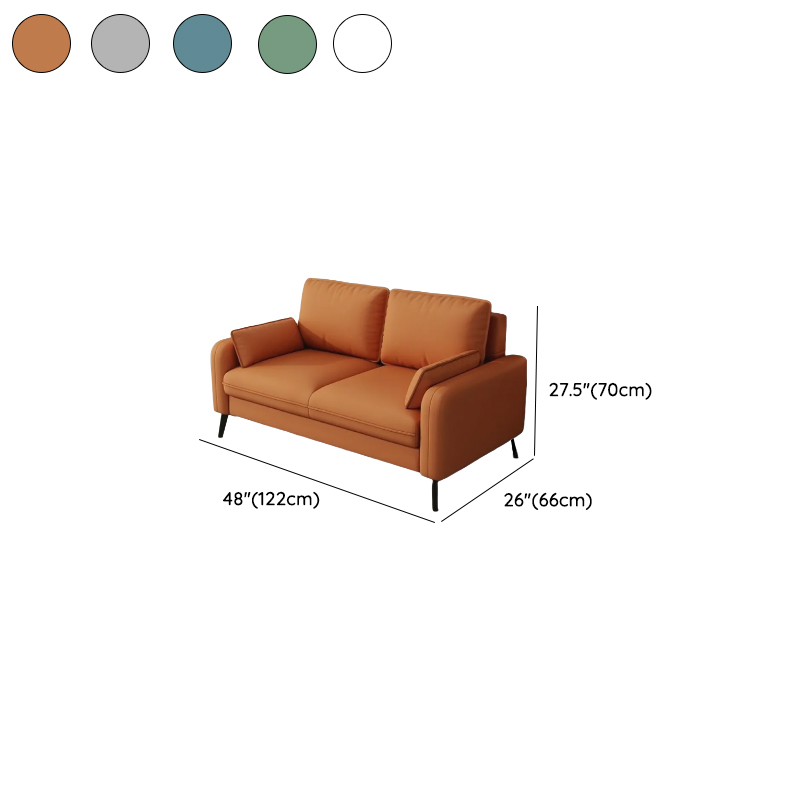 Contemporary Scratch-immune Solid Color Cerulean/Olive Green/Amber Color Loveseat for Seats 2 with Pillow Back and Square Arm - image 21