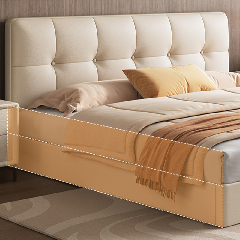Solid Color Stitch-tufted Panel Bed with Panel Headboard and Sponge Upholstery - image 8