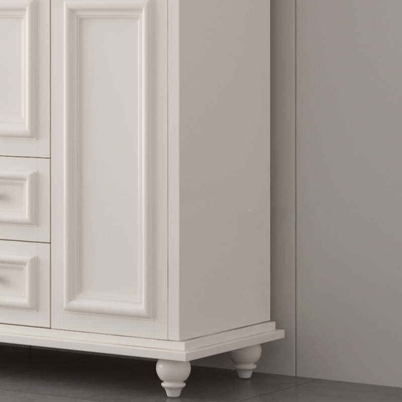 Chalk/Light Blue Contemporary Lumber Cabinet Armoire with Soft Close Drawer and Door, Interior Shelves, and Hanging Rod - image 3