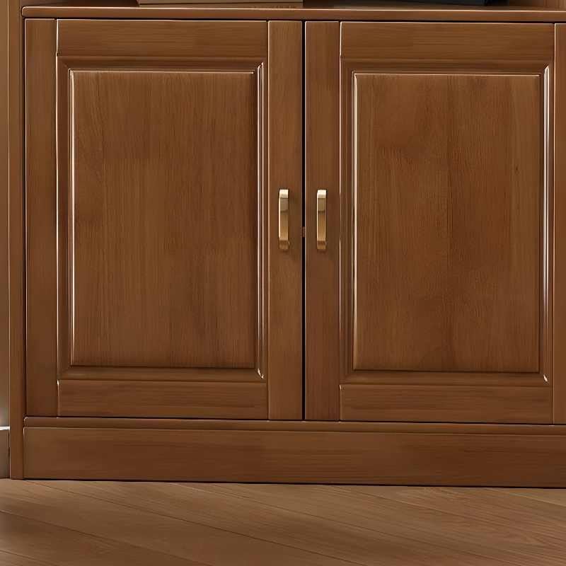 Independent Corner Utility Storage Cabinet in Cocoa/Gray/White with Grip Bars, 2 Exterior Shelves and 2 Cabinets/1 Cabinet in a Trendy Style, Glass-panel Door Included/Not Included - image 9