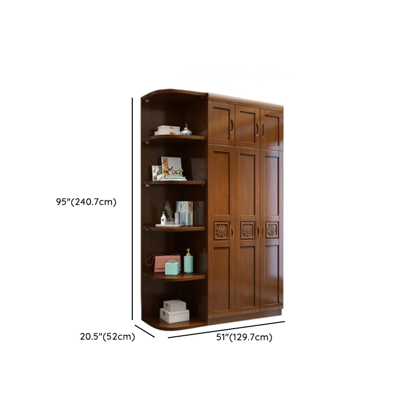 Vintage Sepia Lumber Wardrobe with Soft Close Drawer, Soft Close Door, Interior Shelves, and Hanging Rod - image 27
