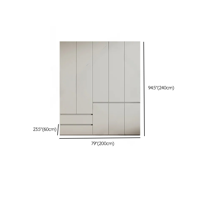 Cream Trendy Reclaimed Wood Wardrobe Armoire with Soft Close Drawer, Soft Close Door, Interior Shelves, and Clothing Rod - image 61