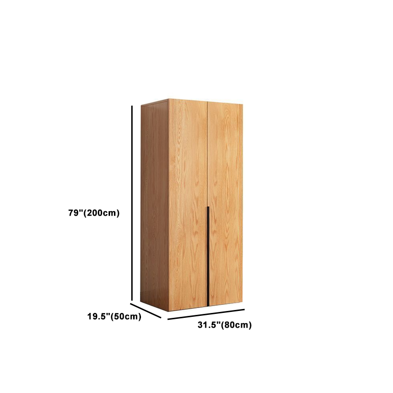 Natural Wood Freestanding Wardrobe Closet with Natural Doors - image 16