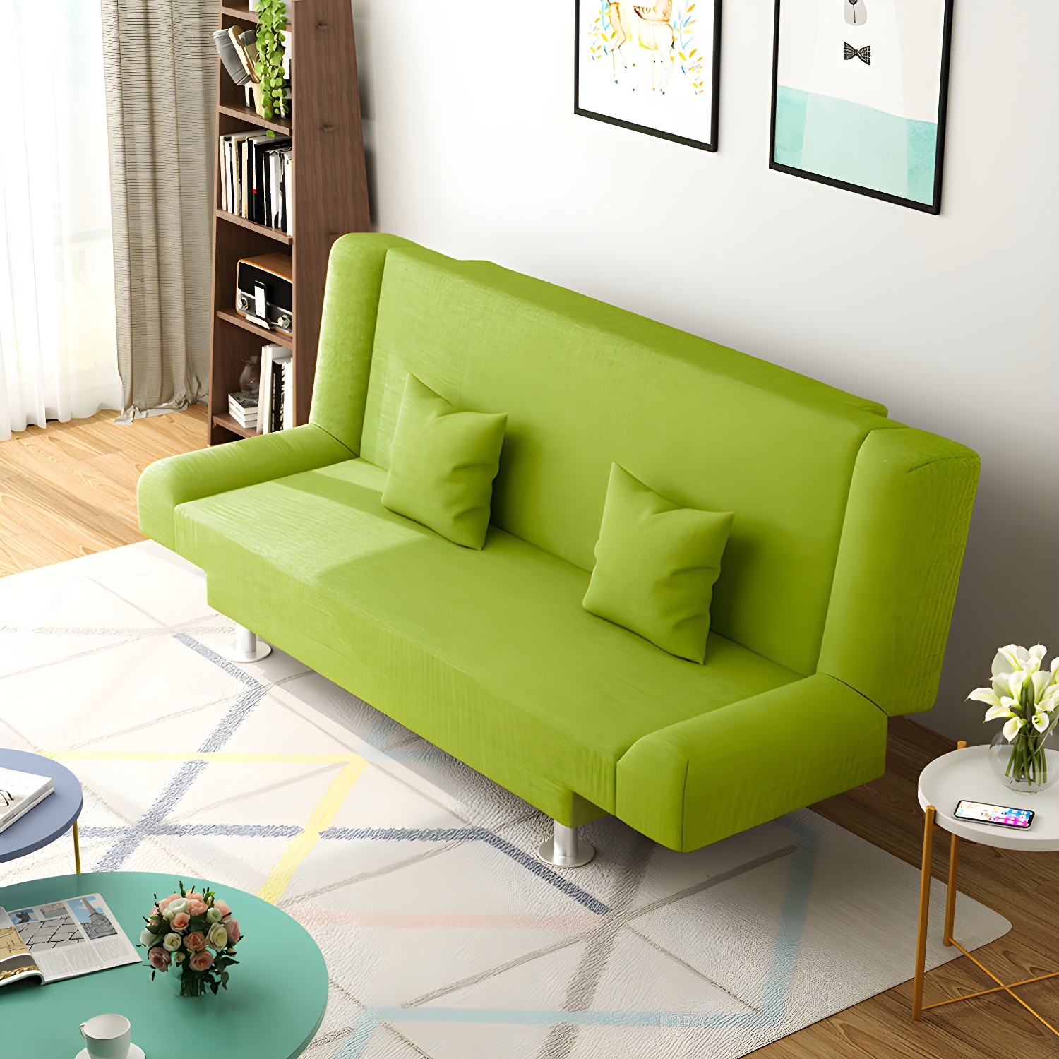 Modern Linen Sofa 23"W Tight Back Armless Couch for Living Room - image 4