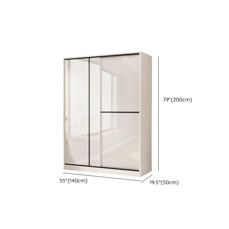Chalk Modern Timber Self-supporting Wardrobe with Soft Close Door and Clothing Rod, Slipping Mechanism - image 13
