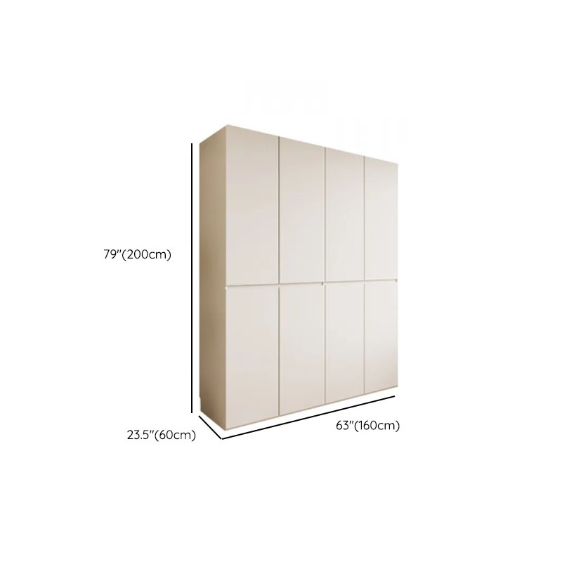 White Minimalist Manufactured Wood Independent Wardrobe Closet with Soft Close Door, Interior Shelves, and Articulated Mechanism - image 8
