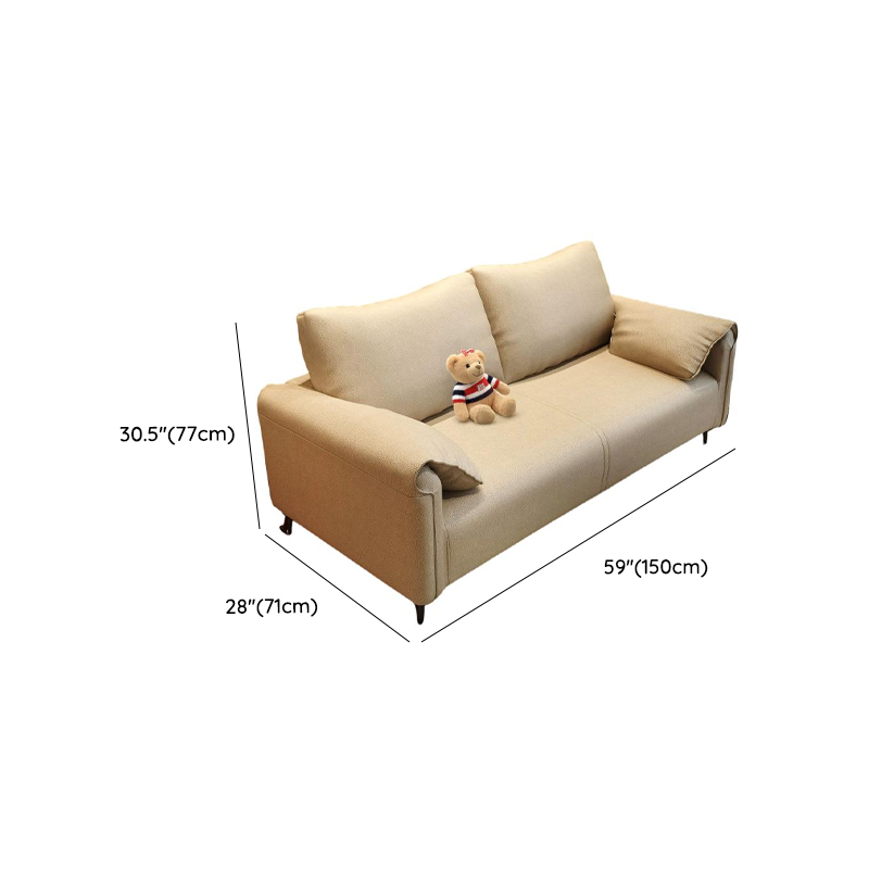 Modern Solid Color Tear Resistant Standard Sofa/Loveseat in Black/Ivory for 3-seater/Seats 2 - image 13