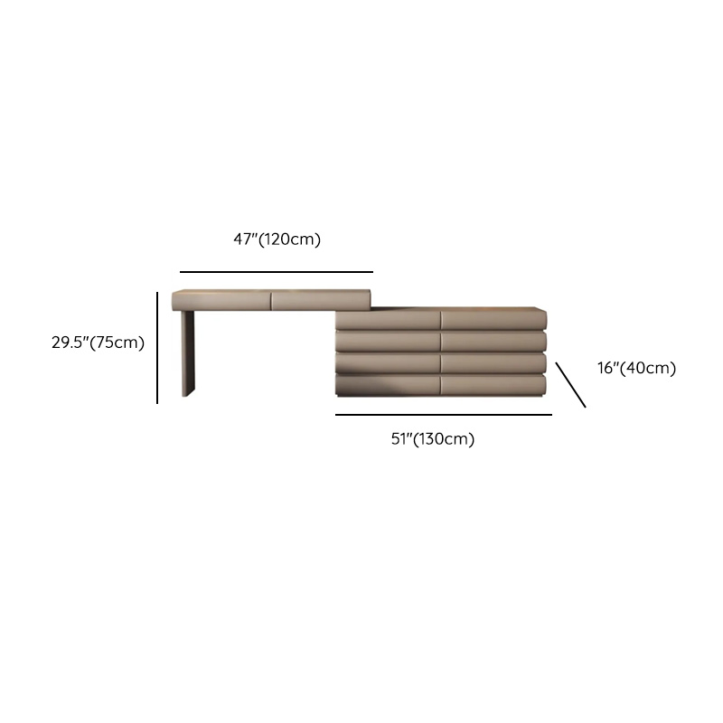 Multi-Purpose Tan Vanity Set with 10 Drawers, Lighting, Scalable, Adjustable Touch, and Adjustable Brightness - image 8