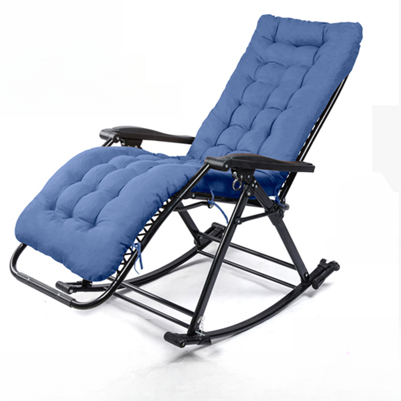 Simplistic Stain Resistant Metal Cushioned Rocking Accent Chair with Round Arm