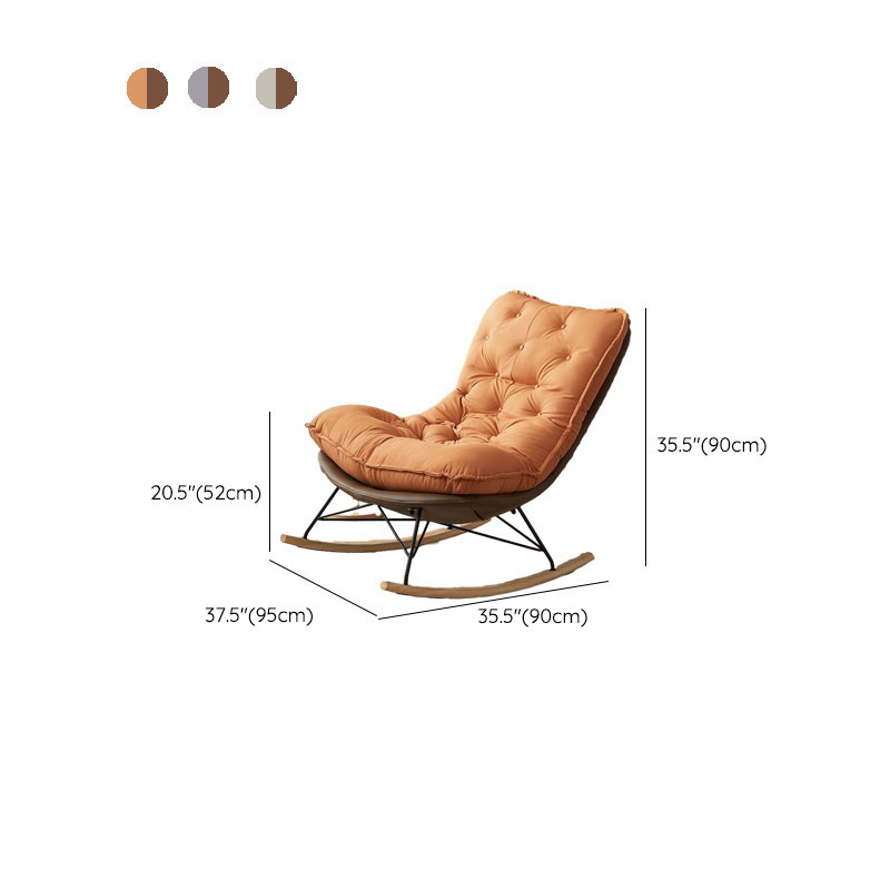 Modish Sand Ash Upholstered Rocking Accent Chair with Spindle Back and Stain Resistant - image 24