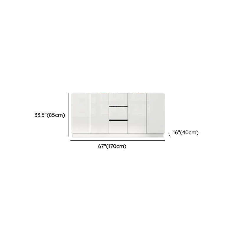 White Trendy Kitchen Storage with 3 Drawers, Standard/Narrow Size, Lumber Countertop, Variable Shelf, and Multiple Doors Options - image 25