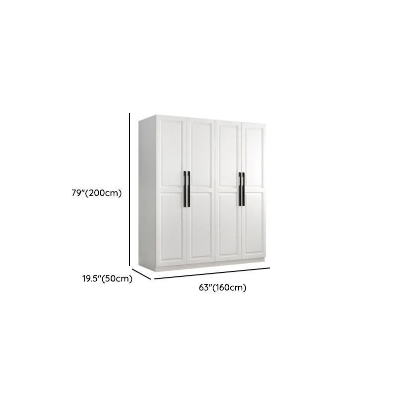 Chalk Modish Wood Wardrobe Closet with Soft Close Drawer, Soft Close Door, Interior Shelves, and Clothing Rod - image 8