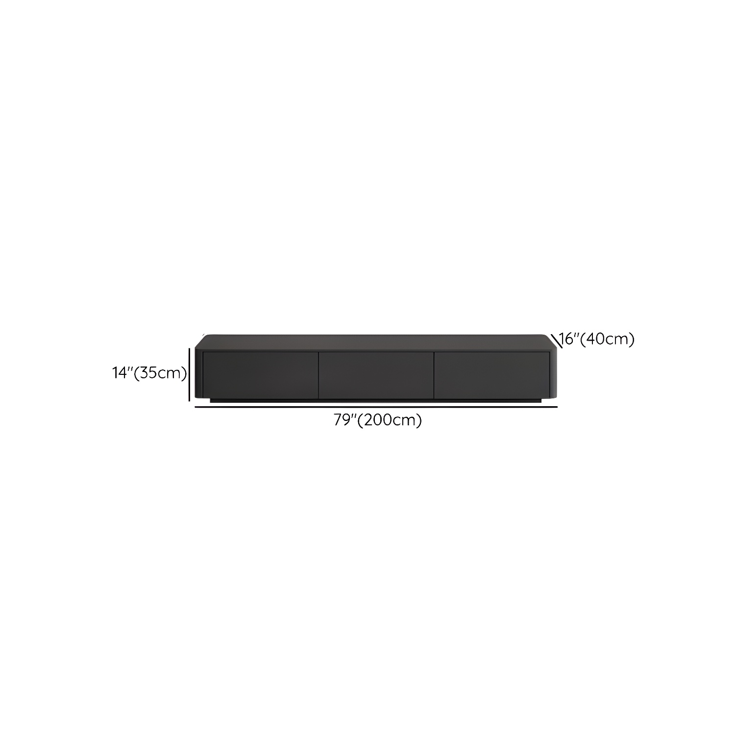Modern Black TV Console Engineered Wood Cable Management Media Console - image 10