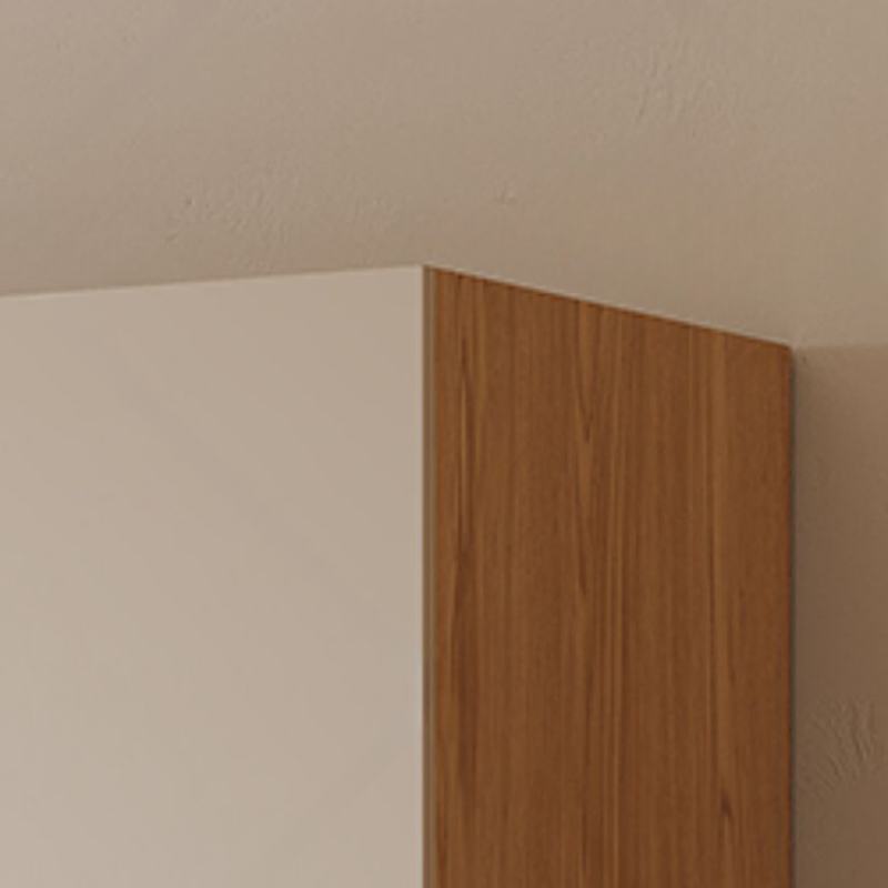 White Minimalist Manufactured Wood Wardrobe Closet with Soft Close Drawer, Soft Close Door, Interior Shelves, and Clothing Rod - image 3