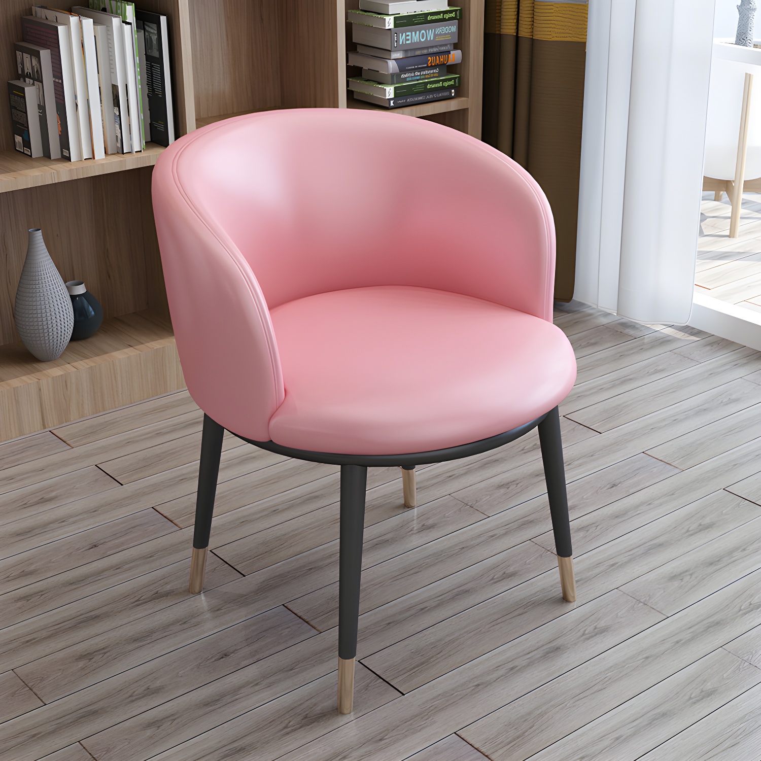 Faux Leather Contemporary Dining Chair with 4 Legs Matte Finish Solid Back Chair - image 27