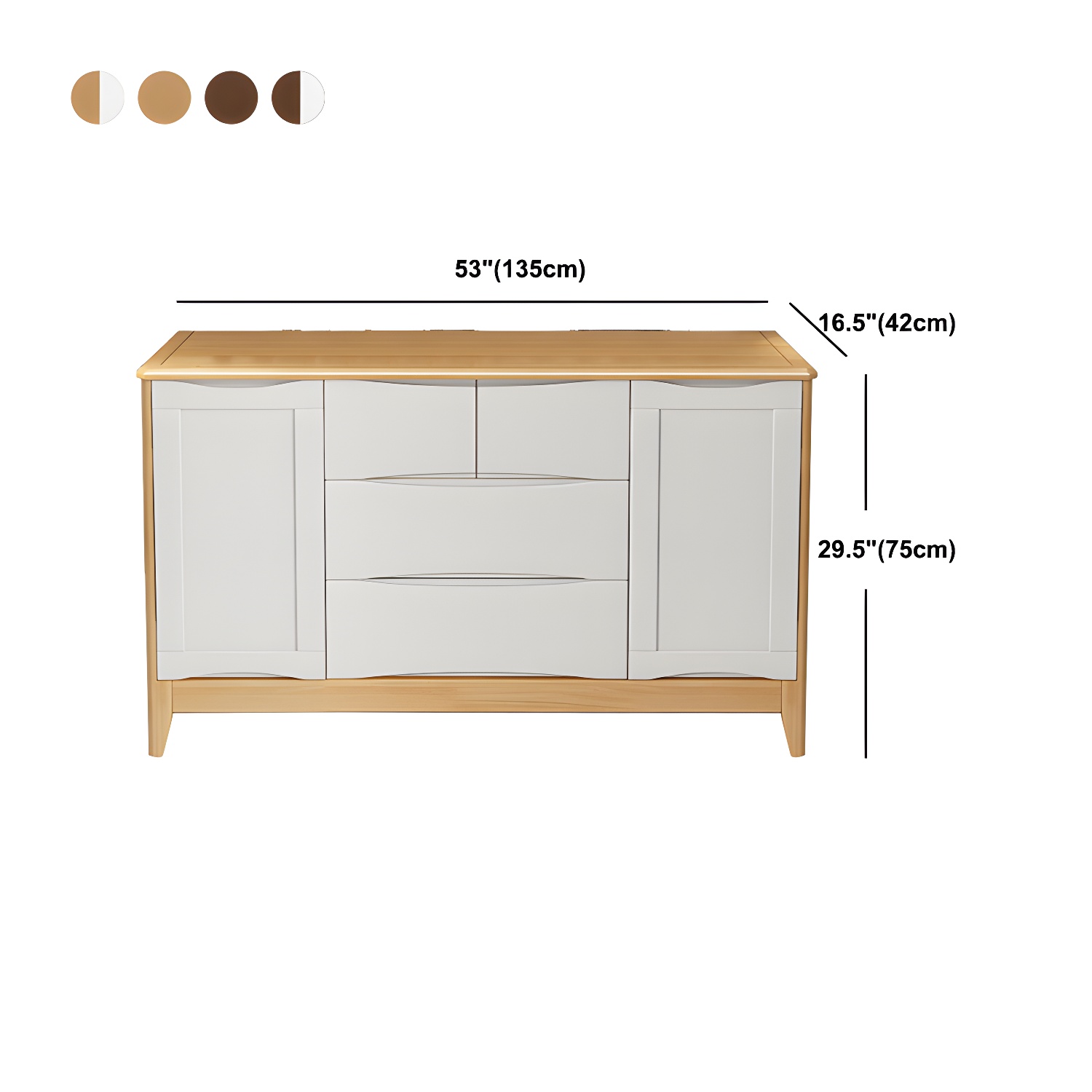 29.5"Tall 4 - Drawer Accent Cabinet, Wooden Rectangle Cabinet - image 17