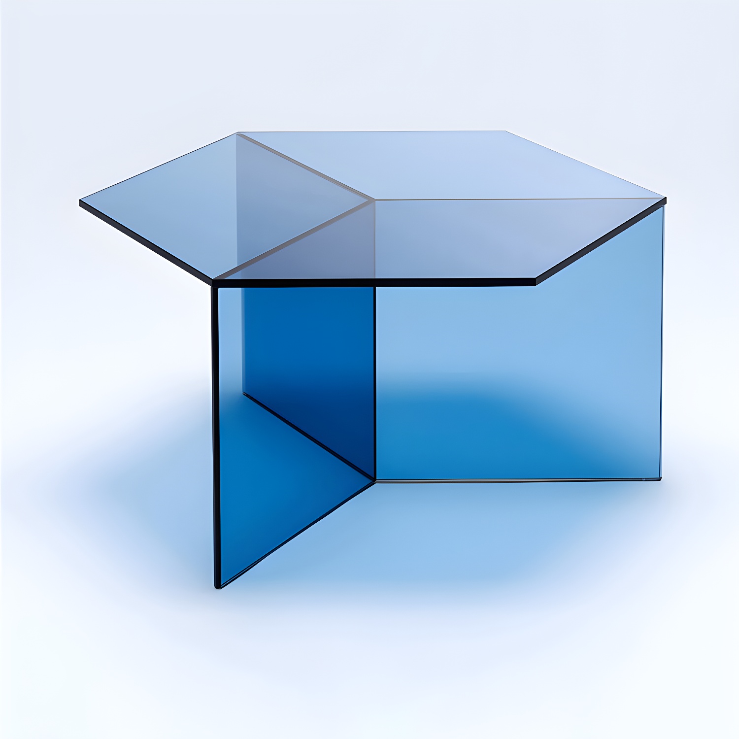 Geometric Clear Acrylic Coffee Table Modern Colored Cocktail Table