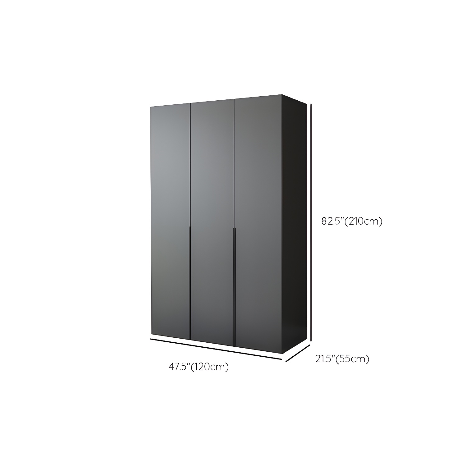 Modern Black Wardrobe Armoire with Garment Rod Wood Wardrobe Closet - image 12