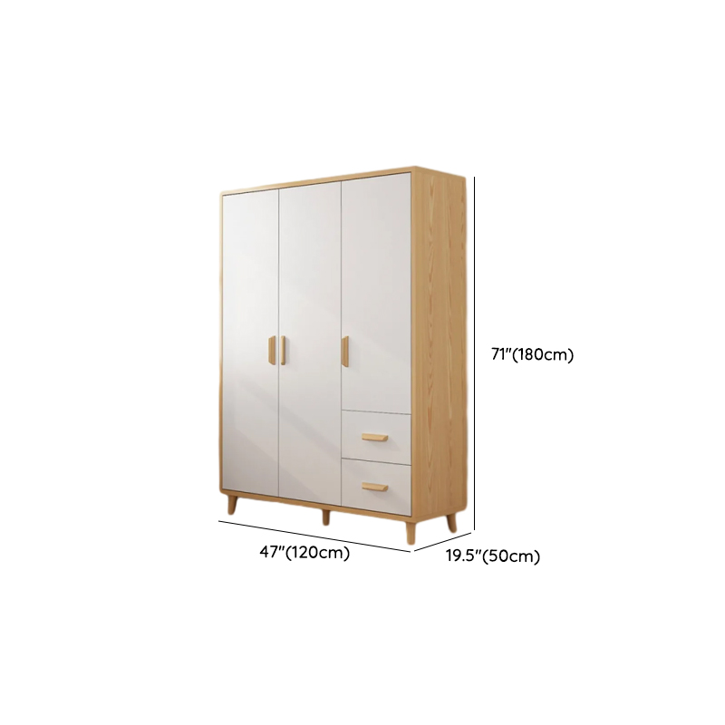Natural Finish Self-supporting 2-Drawer Wardrobe in Solid and Manufactured Wood - image 14